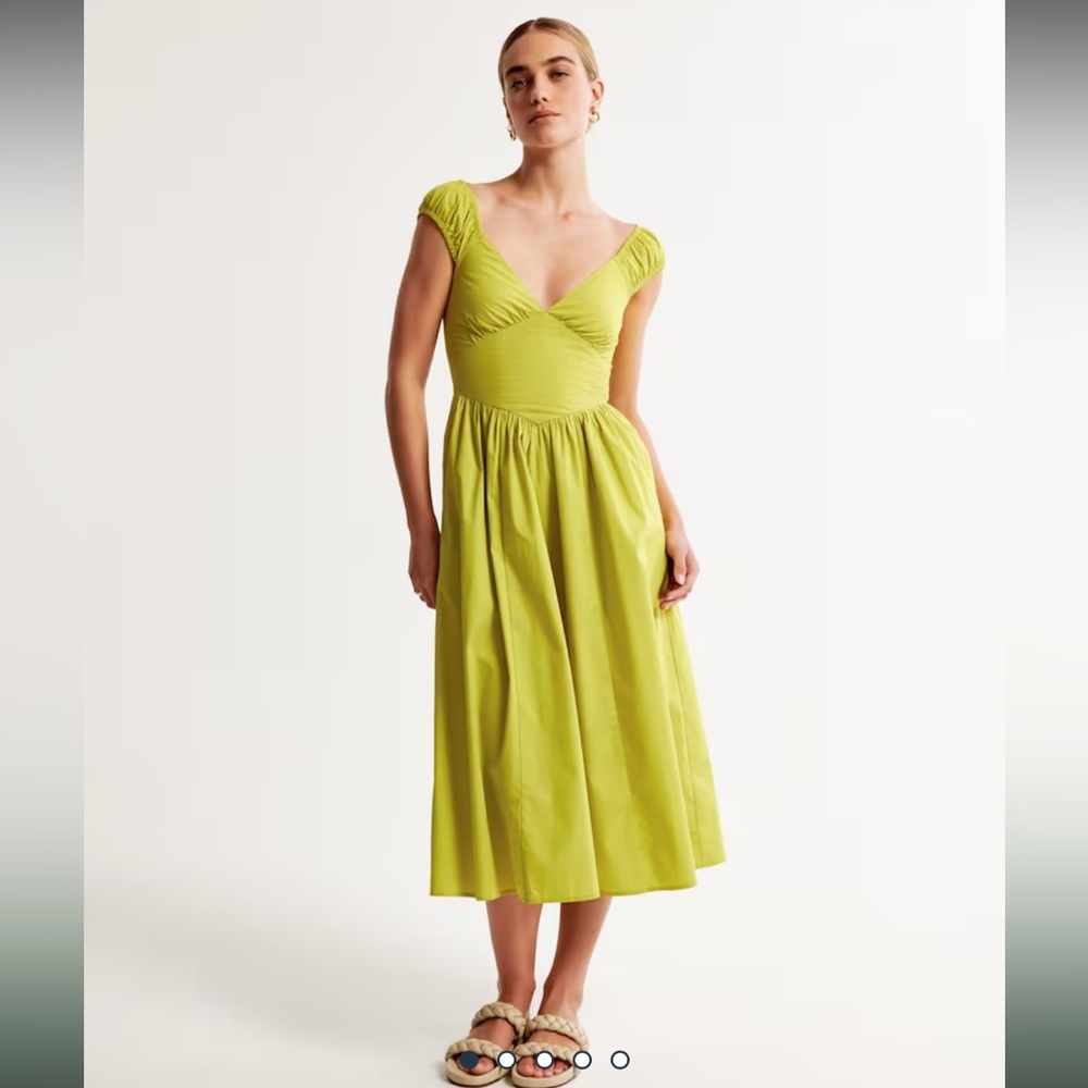 NWOT cap sleeve corset midi dress